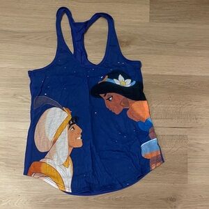 Disney Blue Aladdin and Jasmine Tank Top